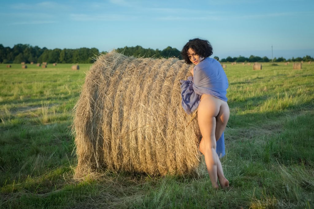 Pammie Lee - Ebony beauty with juicy tits naked outdoors photo shoot