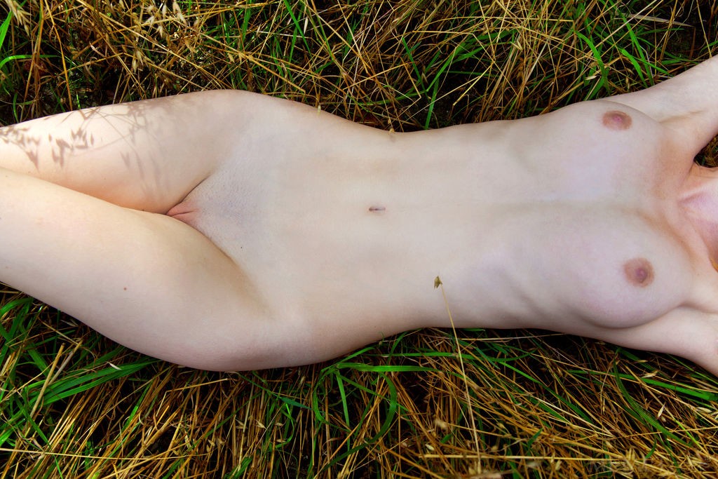 Mia Sollis - Ginger teen naked in the field enjoying the country side