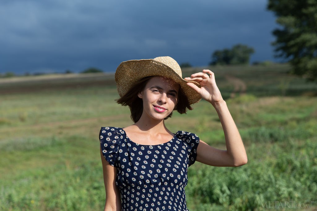 Gracie - Skinny barely legal country girl gets naked outdoors