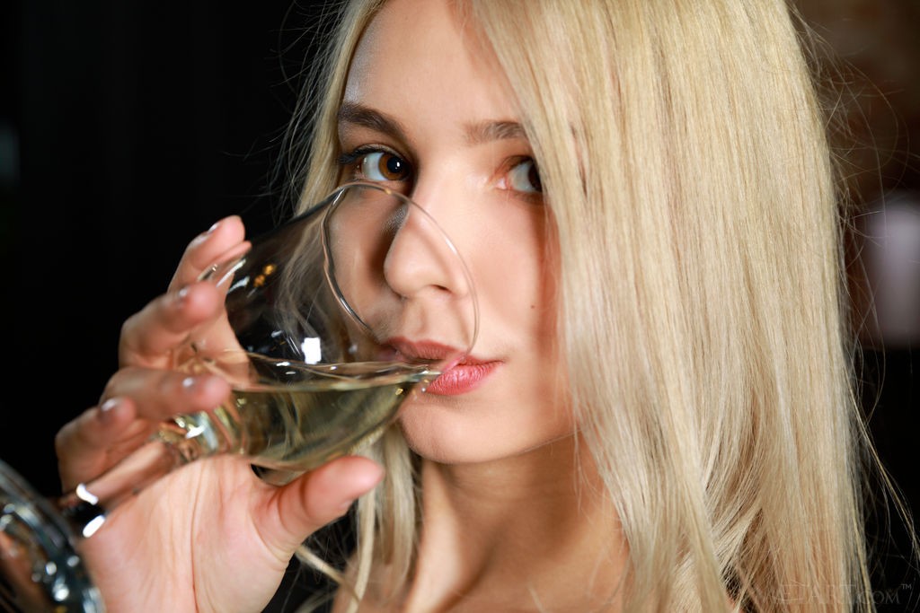 Candice Lauren - She is getting ready for some sexy fun with a glass of wine