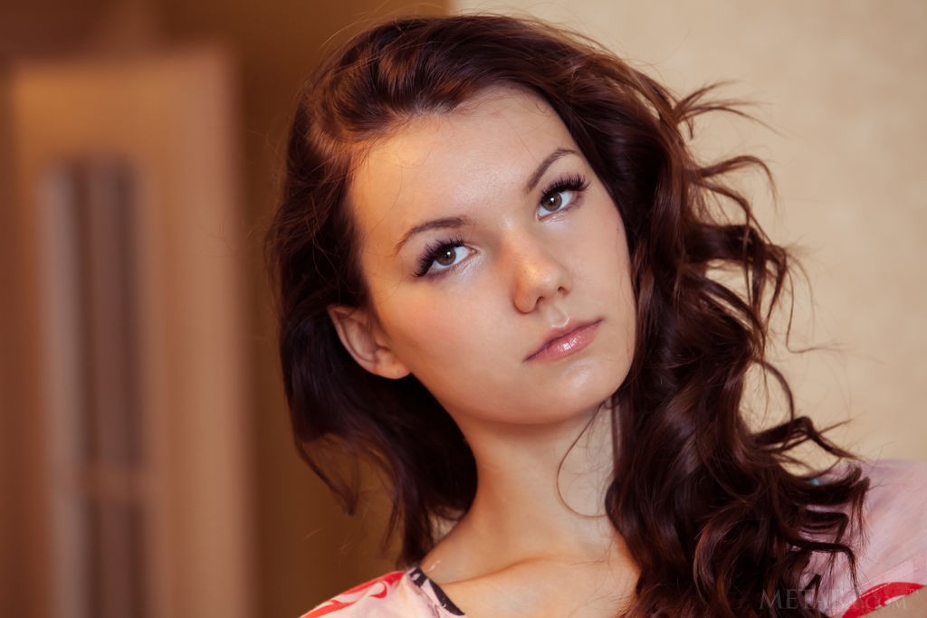 Iva - Barely legal skinny brunette taking off her clothes at home