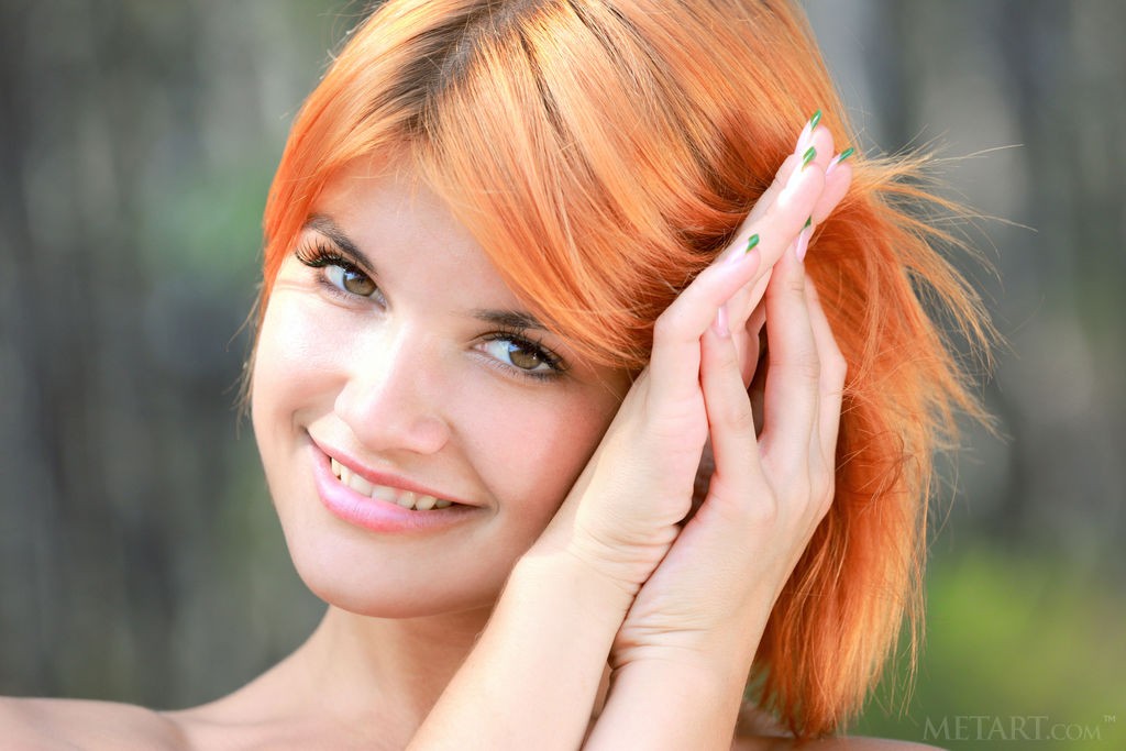 Violla A - Outdoorsy redhead gathering flowers in the nude