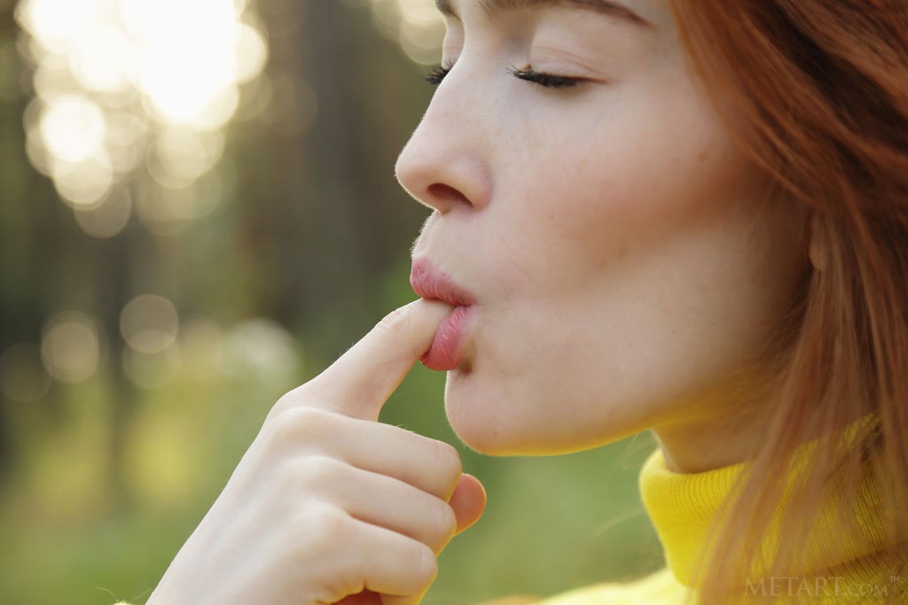 Jia Lissa - Redheaded beauty has fun with sunflowers naked outside