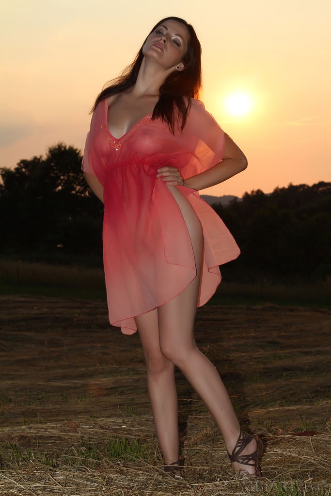 Lucie - Dancing at sunset getting naked in the field