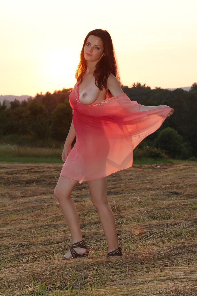 Lucie - Dancing at sunset getting naked in the field