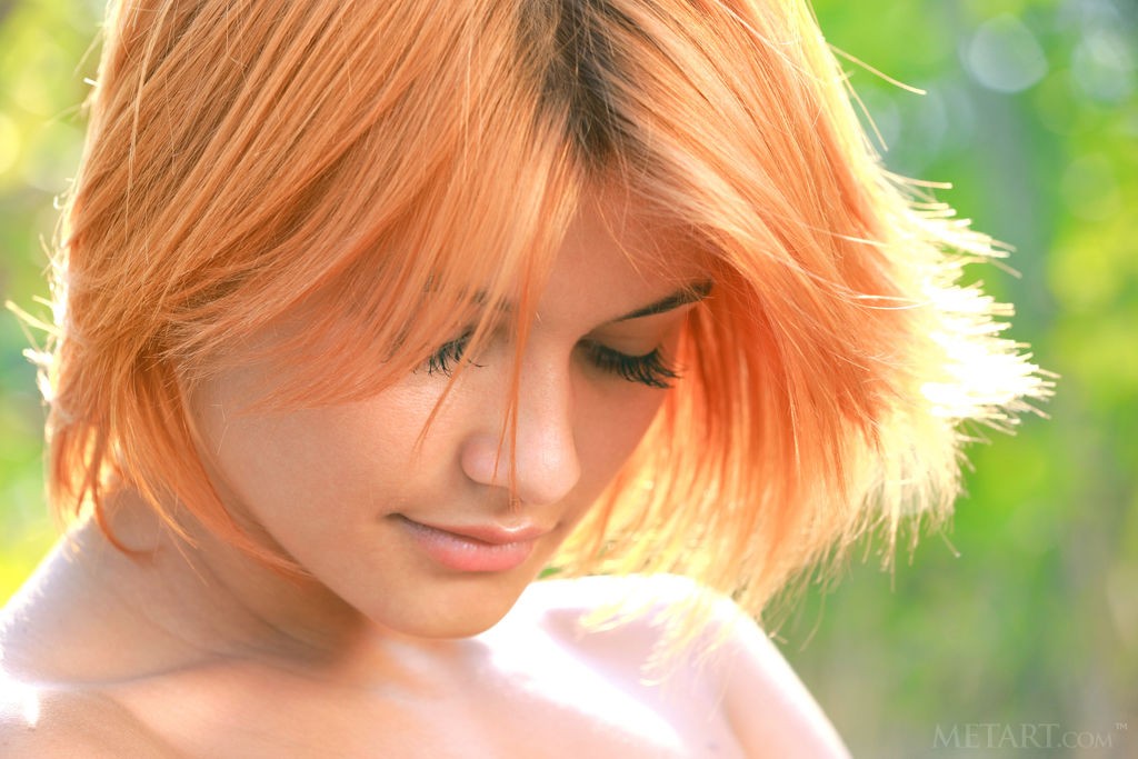Violla A - Ginger babe walks totally naked in the forest