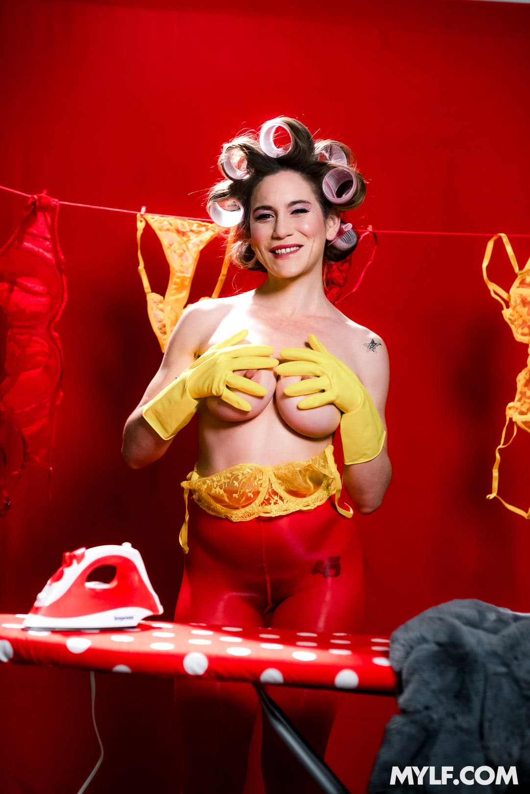 Aderes Quin shows off her juicy melons as MYLF of the Month